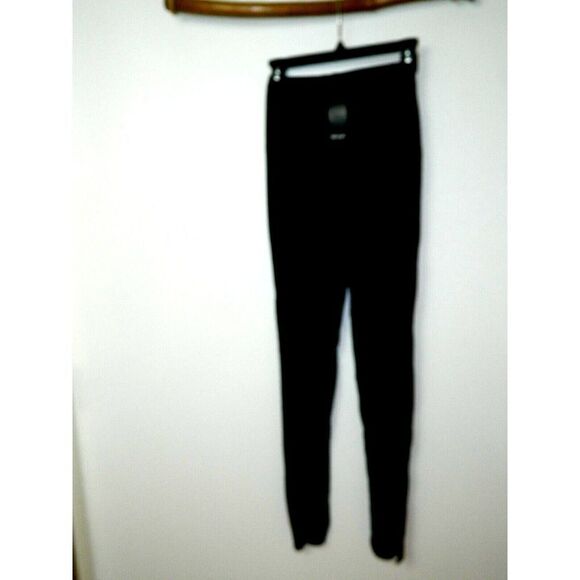 Nasty Gal Leggings  Black Ribbed‎  Split Hem Women's Pants Size US 4 - Picture 4 of 10